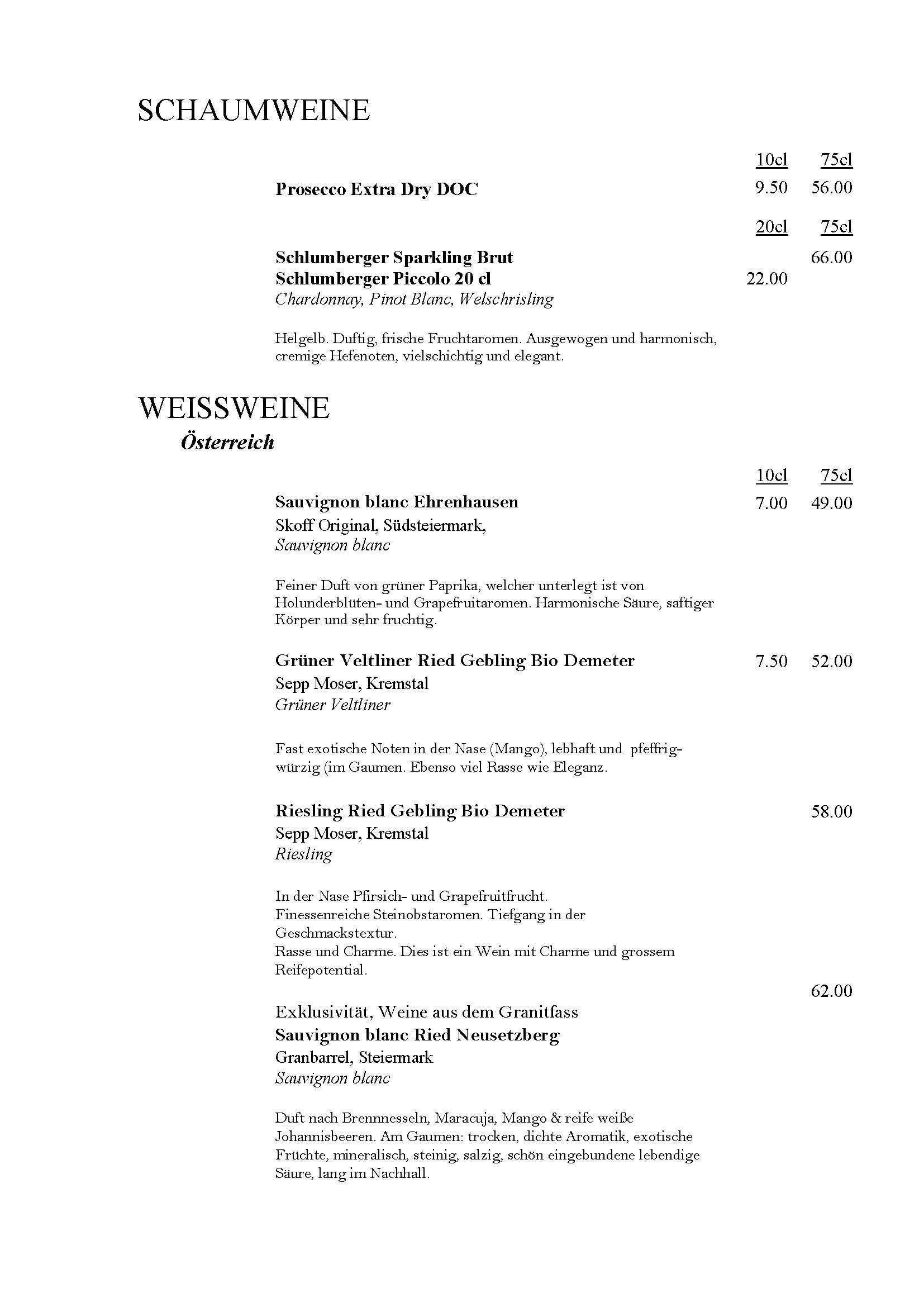 Wiener Spezialitäten Restaurant Amadeus Schlieren