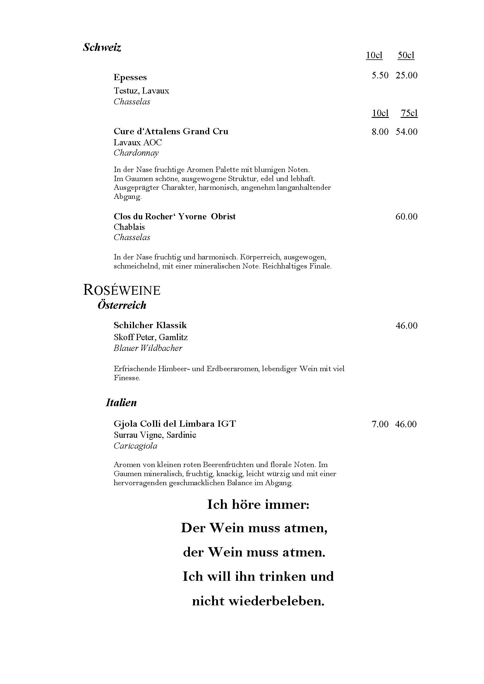 Wiener Spezialitäten Restaurant Amadeus Schlieren