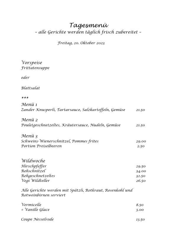 Wiener Spezialitäten Restaurant Amadeus Schlieren